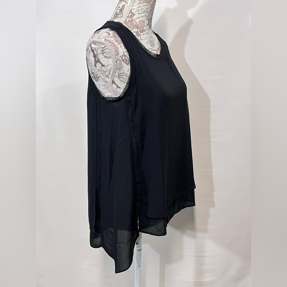 SIMPLY VERA Black layered sleeveless‎ blouse size S. - Picture 6 of 12